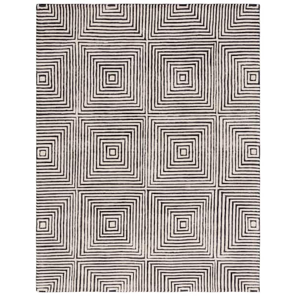 Metro 9 ft. x 12 ft. Black/Beige Geometric Area Rug