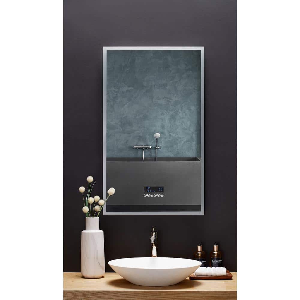 Rectangular Frameless LED Bathroom Vanity Mirror with Bluetooth