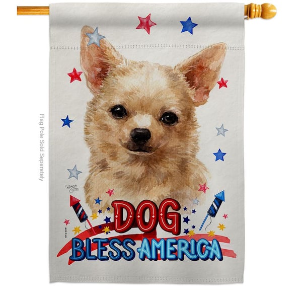 Breeze Decor 28 in. x 40 in. Patriotic Apple Head Chihuahua Dog House ...
