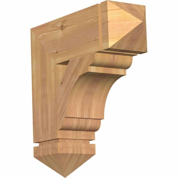 Ekena Millwork 5.5 in. x 20 in. x 20 in. Western Red Cedar Olympic Arts and Crafts Smooth Bracket