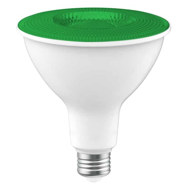 EcoSmart 90-Watt Equivalent PAR38 Green Color Decorative Indoor/Outdoor E26 Medium Base LED Light Bulb (1-Pack)