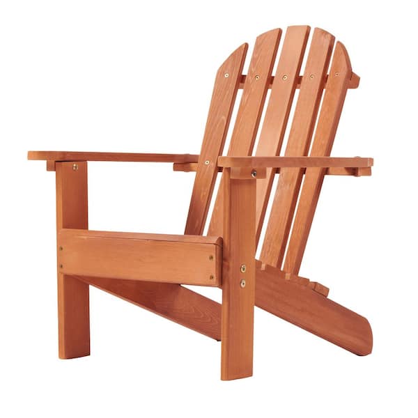 Reddish Brown Solid Wood Adirondack Chair Set of 1 for Kids Age 3-10, Kids Loung Chair