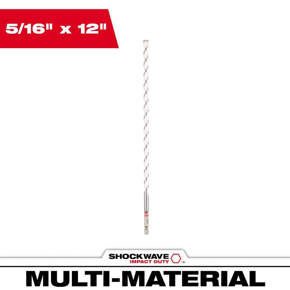 Milwaukee 5/16 Inch x 10 Inches x 12 Inches SHOCKWAVE Carbide Multi-Material Drill Bit -  48-20-8889