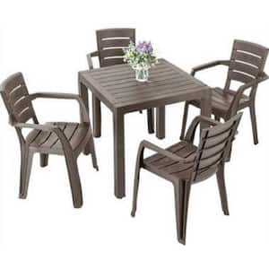 Mocca 5-Piece Resin Plastic Outdoor Dining Set