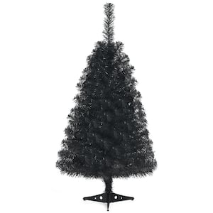 3 ft. Black Unlit Artificial Christmas Tree with Plastic Stand