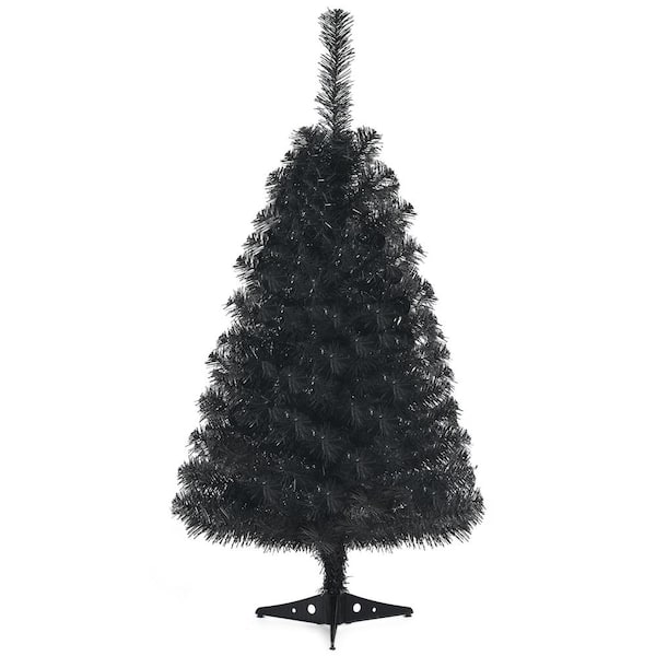 3 ft. Black Unlit Artificial Christmas Tree with Plastic Stand
