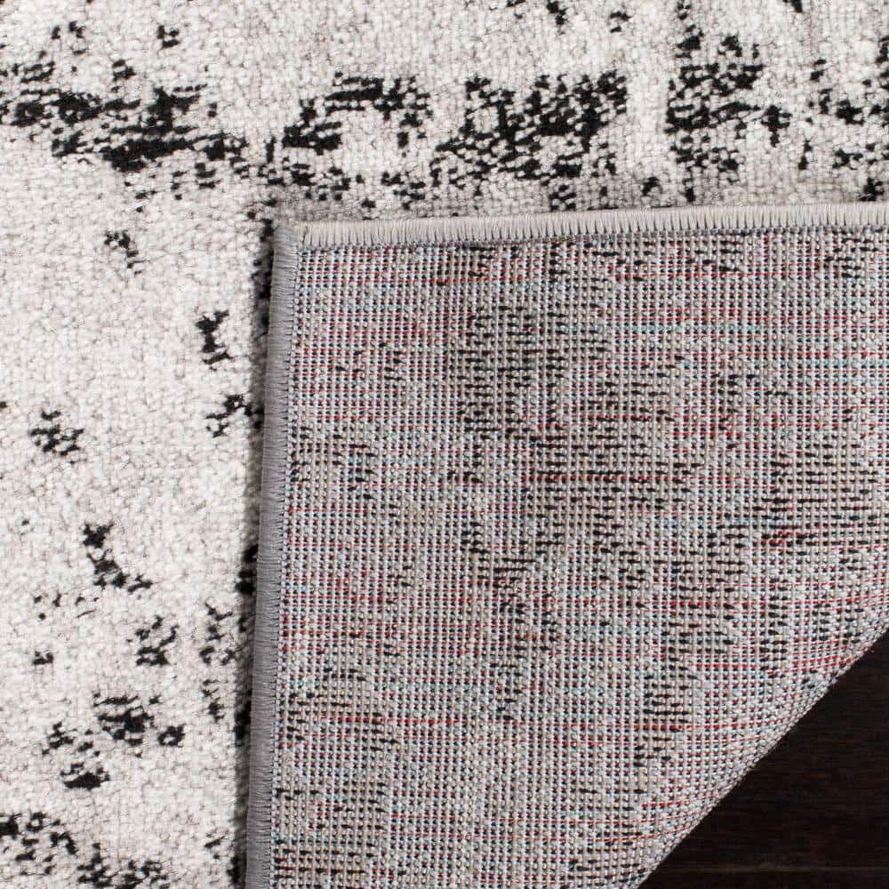 Charcoal & Ivory Abstract Synthetic 8' x 10' Area Rug