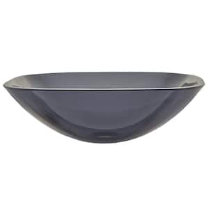 Squares Glass Vessel Sink with Rounded Corners in Onyx Black