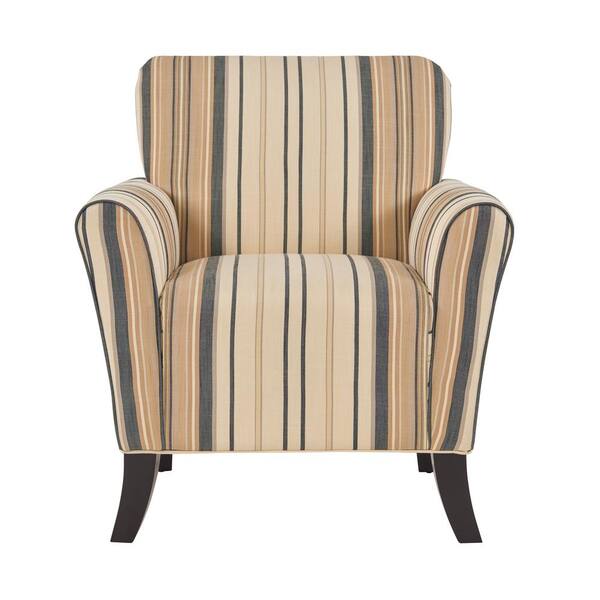 Handy Living Sasha Flared Brown And, Striped Arm Chair