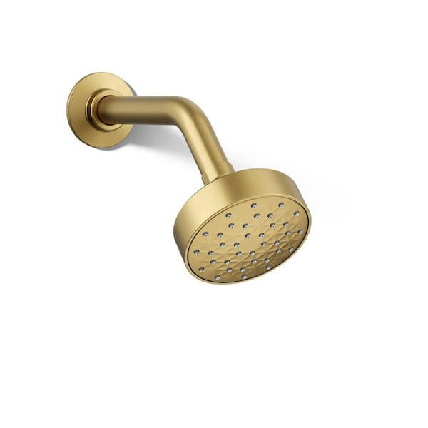 KOHLER Awaken G90 1-Spray Patterns with 2.5 GPM 3.5 in. Wall Mount Fixed Showerhead in Vibrant Brushed Moderne Brass