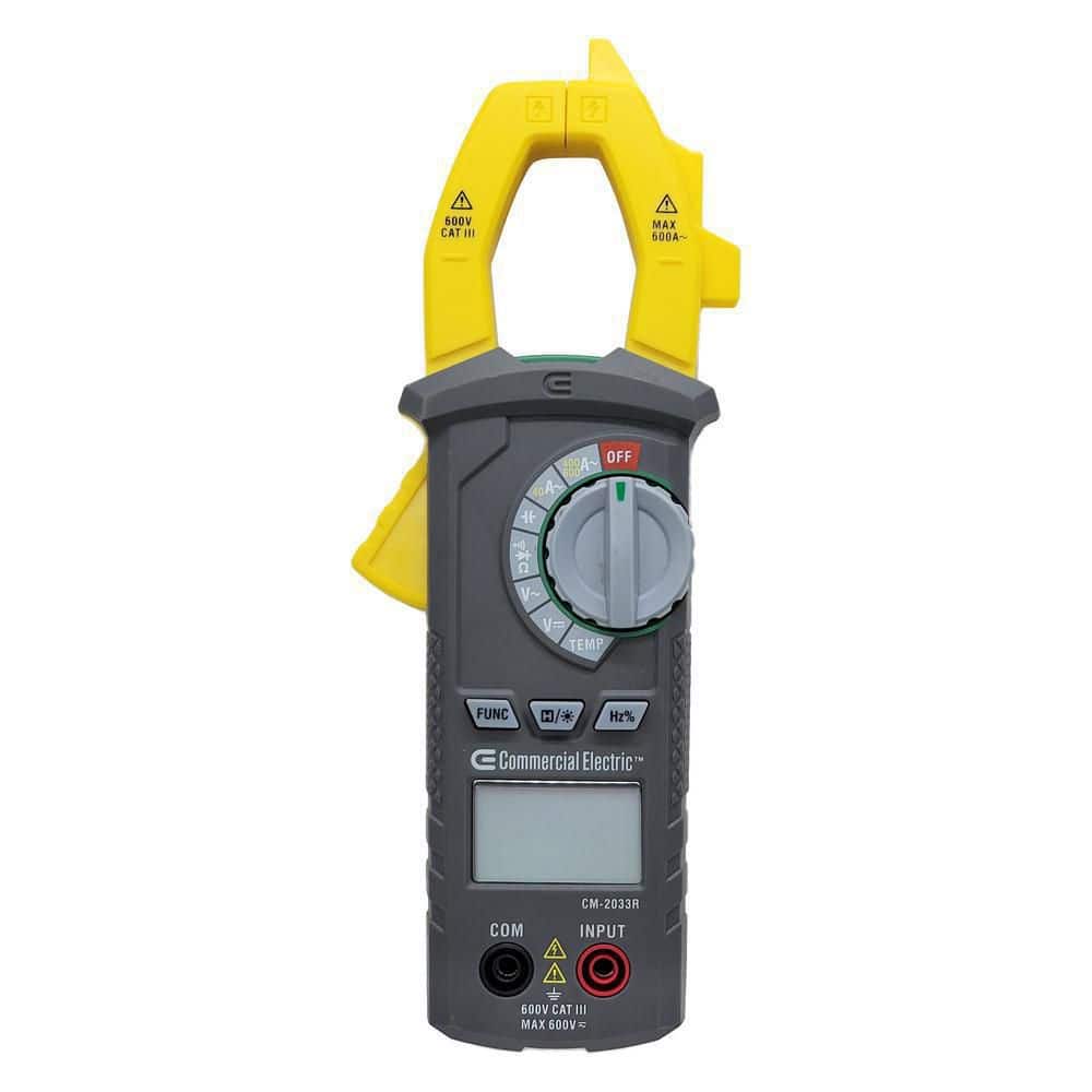 Commercial Electric Clamp Meter with Temperature CMM2033 The Home Depot