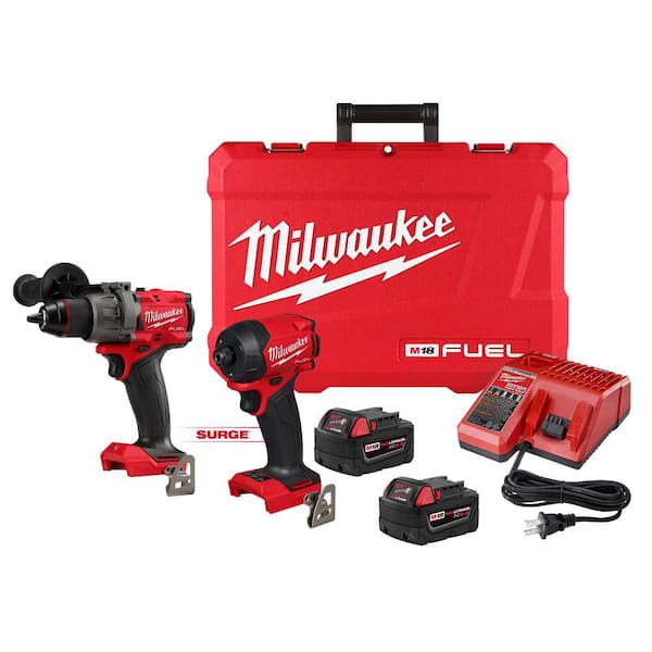 M18 FUEL 18V Lithium-Ion Brushless Cordless Hammer Drill & SURGE Impact Driver Combo Kit (2-Tool) w/ (2) 5.0 Ah Battery