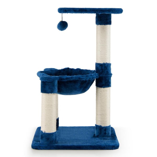 FORCLOVER Multi-level Cat Tree with Scratching Posts and Cat Hammock in Blue