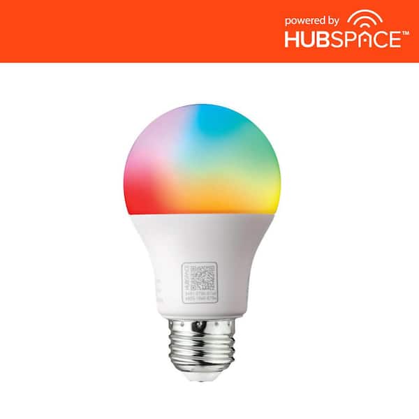 EcoSmart 60-Watt Equivalent Smart A19 Color Changing CEC LED Light Bulb with Voice Control (1-Bulb) Powered by Hubspace
