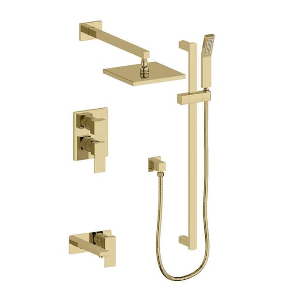 ZLINE Kitchen and Bath Bliss Shower System with 12 in. Oversized Shower Head in Polished Gold