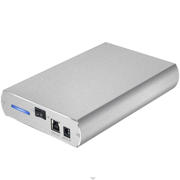 Macally 3.5 in. SATA to USB 3.0 Aluminum Hard Drive Enclosure with AC Adapter