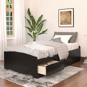 Sonoma Black Frame Twin XL Wood Storage Platform Bed