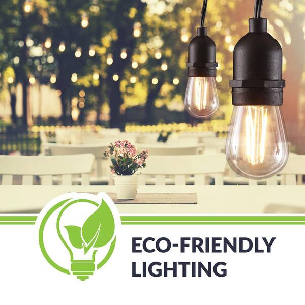 Newhouse Lighting 11w Equivalent 2400k Warm White S14 Led Replacement String Light Bulbs Standard Base 18 Pack S14led18 The Home Depot