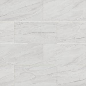 Vigo White 12 in. x 24 in. Matte Stone Look Ceramic Floor and Wall Tile (16 sq. ft./Case)