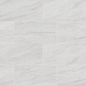 Vigo White 12 in. x 24 in. Matte Ceramic Stone Look Floor and Wall Tile (16 sq. ft./Case)