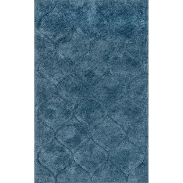 nuLOOM Elsie Contemporary Shag Teal 5 ft. x 8 ft. Area Rug