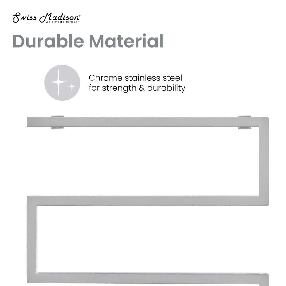 Chrome 5-Bar Electric Wall Mounted Towel Warmer