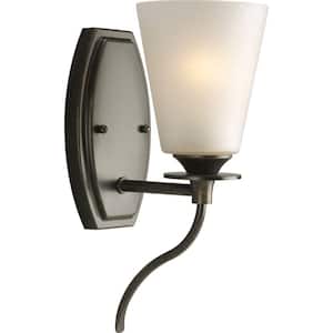 Cantata Collection 1-Light Forged Bronze Wall Sconce with Seeded Topaz Glass