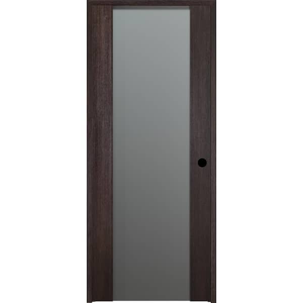 Belldinni 30 in. x 80 in. Vona 202 Veralinga Oak Left-Hand Solid Core Wood 1-Lite Frosted Glass Single Prehung Interior Door