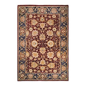 Red 6 ft. 1 in. x 9 ft. 2 in. Ottoman One-of-a-Kind Handmade Area Rug