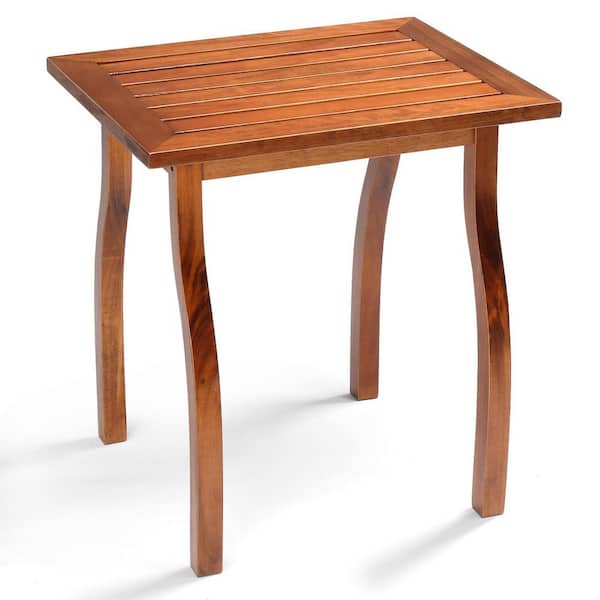 Poplar Wood Outdoor Wood Side Table