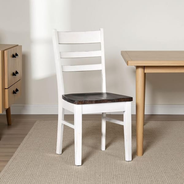 Orso Off White Wood with Ladder back Dining Chair Set of 2