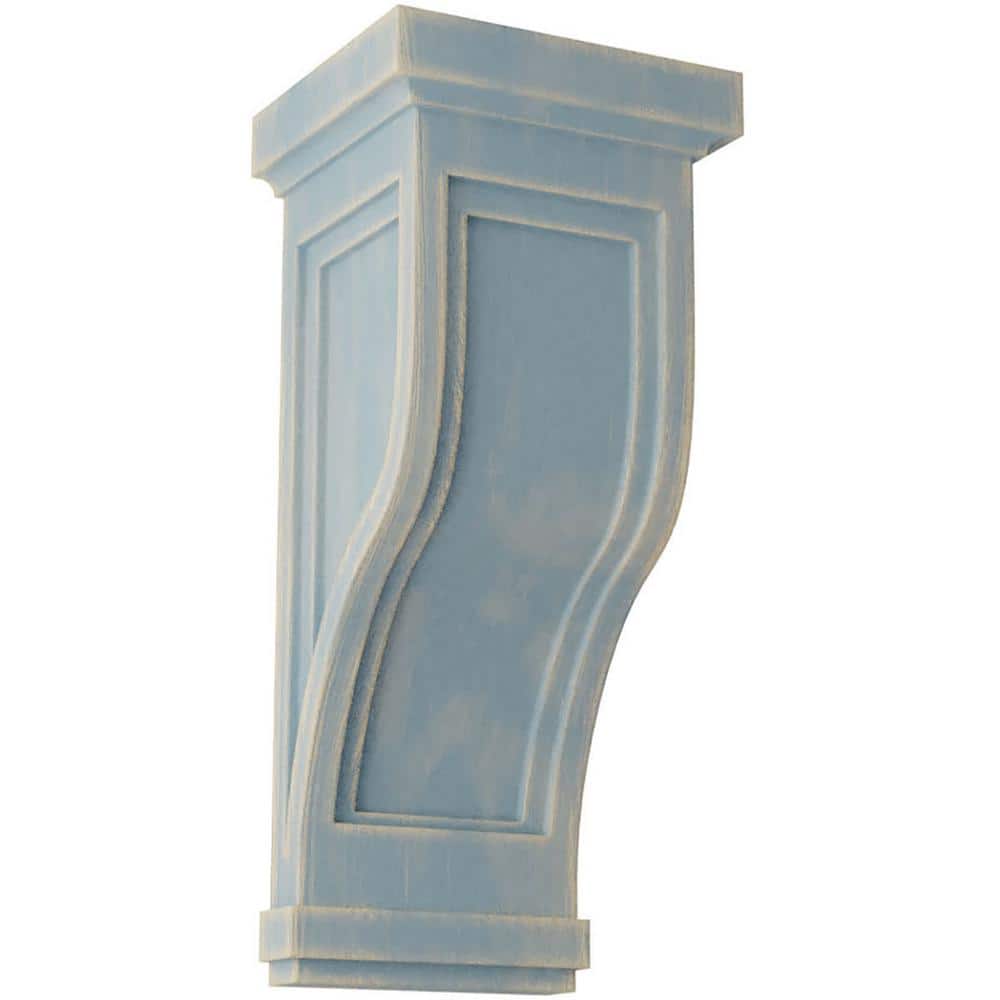 7-1/2 in. x 17 in. x 8 in. Driftwood Blue Traditional Recessed Wood Vintage Decor Corbel price history on PriceWatchPro