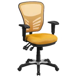 Mesh Swivel Ergonomic Task Chair in Yellow-Orange