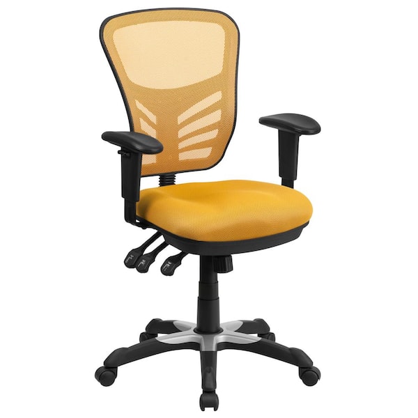 Flash Furniture Mesh Swivel Ergonomic Task Chair in Yellow-Orange