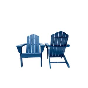 Marina Navy Poly Plastic Outdoor Patio Adirondack Chair (2-Pack)