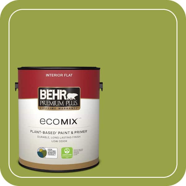 1 gal. #P360-6 Fresh Apple Flat EcoMix Plant-Based Interior Paint & Primer