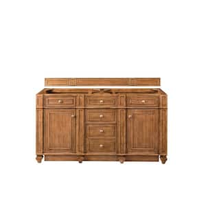 Bristol 60.0 in. W x 22.5 in. D x 32.8 in. H Double Bath Vanity Cabinet without Top in Saddle Brown