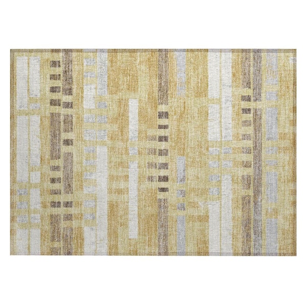 Chantille Machine Washable Indoor/Outdoor Abstract ACN2897 Wheat 3 ft. x 4 ft. Area Rug