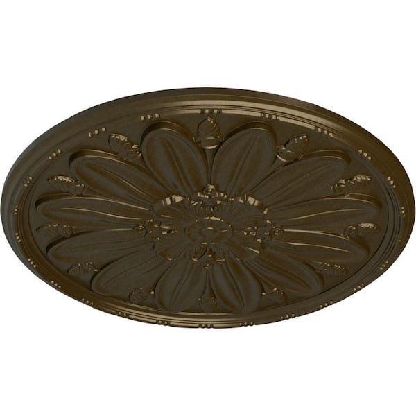 Ekena Millwork 1-7/8" x 40" x 40" Polyurethane Delfina Ceiling  Medallion, Brass CM40DLBRS - The Home Depot