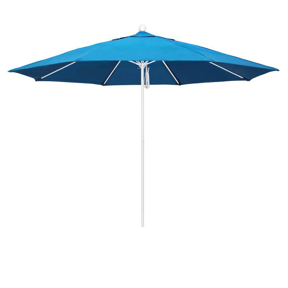11 ft. Matted White Aluminum Market Patio Umbrella with Fiberglass Ribs Pulley Lift in Capri Pacifica price history on PriceWatchPro
