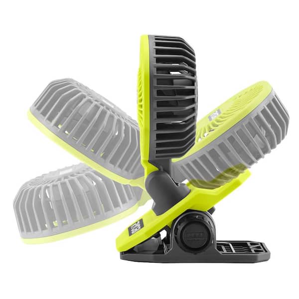RYOBI - USB Lithium Clamp Fan Kit with 2.0 Ah USB Lithium Battery, Charging Cable, and Extra USB Lithium 3.0 Ah Battery