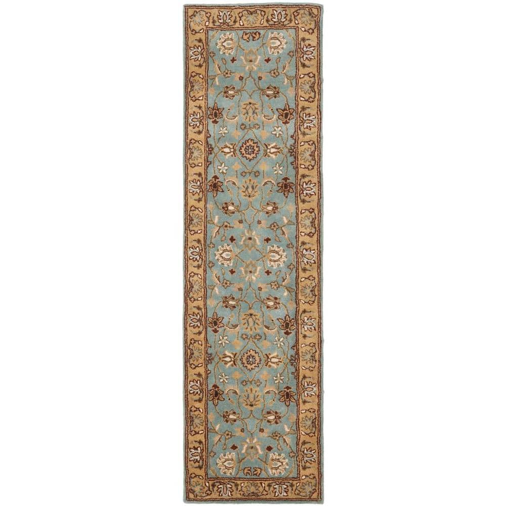 SAFAVIEH Heritage Blue/Gold 2 ft. x 6 ft. Border Runner Rug HG958A-26 ...