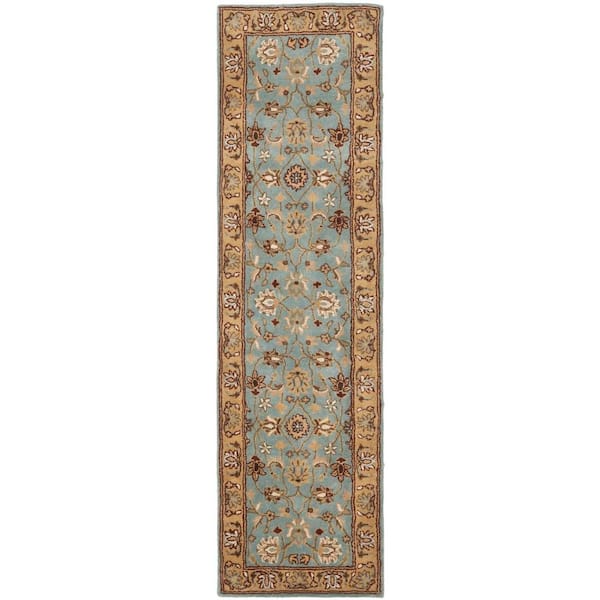 SAFAVIEH Heritage Blue/Gold 2 ft. x 8 ft. Border Runner Rug HG958A-28 ...