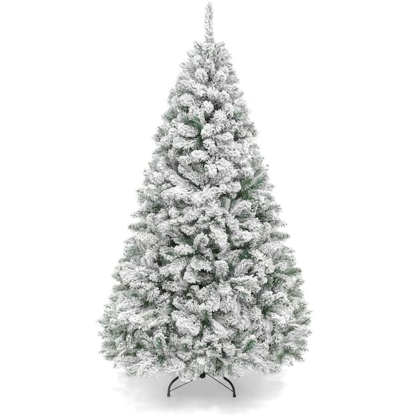 Best Choice Products 4.5 ft. Unlit Flocked Pine Artificial Christmas