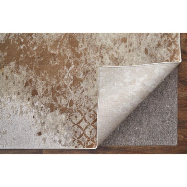 5 X 8 Tan, Ivory Abstract Area Rug