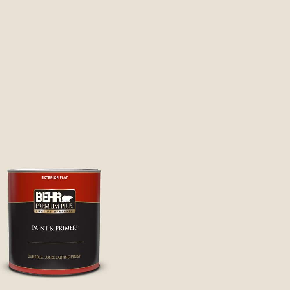 BEHR PREMIUM PLUS 1 qt. MQ313 Crisp Linen Flat Exterior Paint