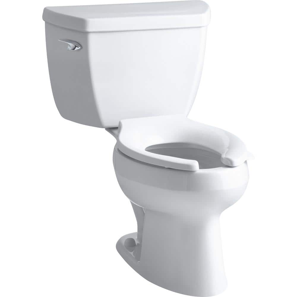 Kohler K-3531-0 Wellworth Pressure Lite Elongated 1.0 gpf Toilet with Left-Hand Trip Lever, Less Seat, White (B0018DTNI8)