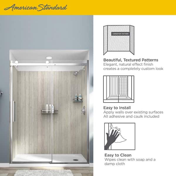 American Standard Passage Corner Shower Shelf in Brushed Metal