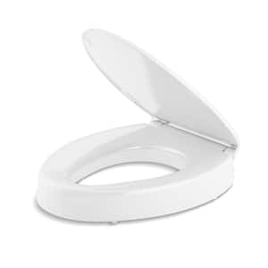 Hyten Elevated Quiet-Close Elongated Toilet Seat in White