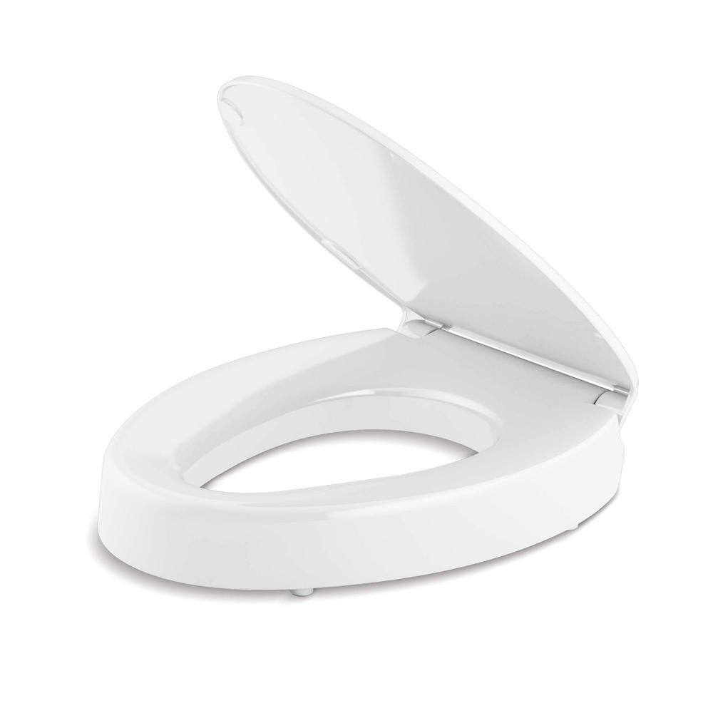 KOHLER Hyten Elevated QuietClose Elongated Closed Front Toilet Seat in White R258750 The